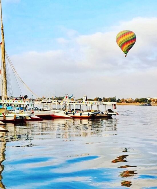 Hot Air Balloon Over Luxor After Sunrise